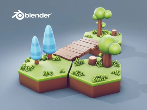 Stylised Clean Modeling & Rendering in Blender 3d | Blender Spee by Rafał Urbański on Dribbble Blender 3d Art, Portfolio Website Inspiration, Art Test, 3d Blender, Low Poly Games, Isometric Art, Low Poly Art, Tree Images, Low Poly Models