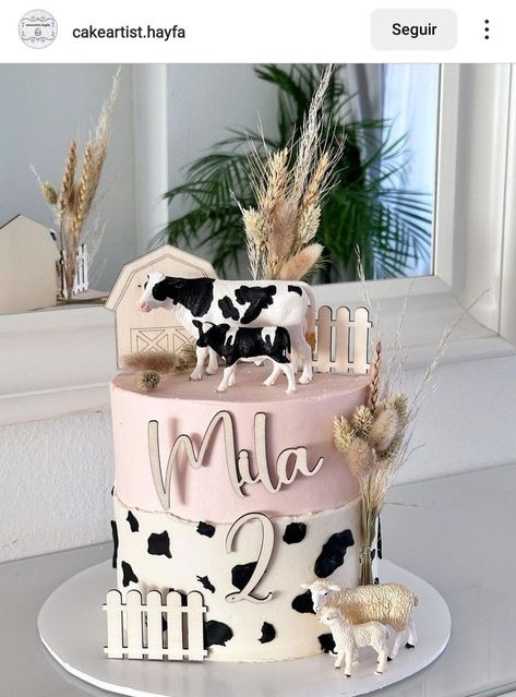 Boho Cow Cake, Rodeo Themed 1st Birthday Cake, Cow Theme Cake, Pink Farm Cake, Cow Print Birthday Cake, Cow Themed Cake, First Rodeo Birthday Cake, Rodeo Birthday Cake, First Rodeo Cake