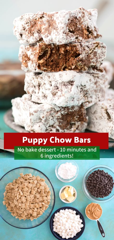 Puppy Chow Snack, Puppy Chow Cookies, Puppy Chow Christmas, Puppy Chow Recipes, Muddy Buddies, Party Snack, No Bake Bars, Bake Dessert, Puppy Chow