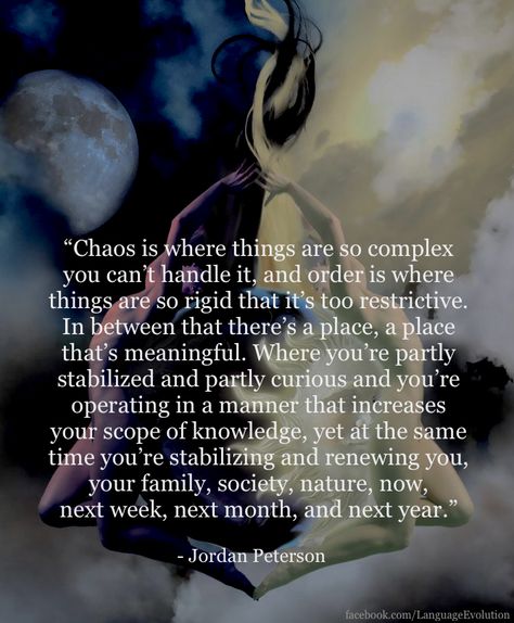 Jordan Peterson: chaos and order Chaos Quotes, Quality Quotes, Jordan B, Jordan Peterson, Thanksgiving Quotes, What’s Going On, The Words, Meaningful Quotes, Wisdom Quotes