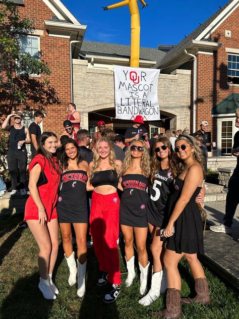 University Of Cincinnati Game Day Cincinnati Game Day Outfit, University Game Day Outfit, University Of Cincinnati Game Day Outfit, Wisconsin Game Day Outfit, University Of Cincinnati Aesthetic, Indiana University Game Day Outfit, Fall Game Day Outfit College, Game Day Fits, College Football Outfits