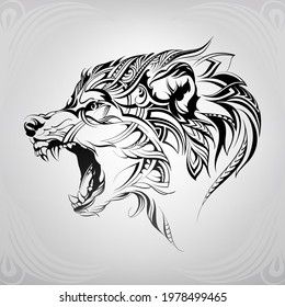 Viking Wolf Tattoo Design, Cool Wolf Drawings, Arm Cover Up Tattoos, Fenrir Tattoo, Wolf Sleeve, Viking Tattoo Sleeve, Brush Tattoo, Spartan Tattoo, Panda Tattoo