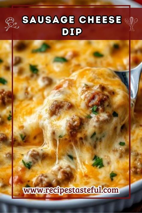 This easy Sausage Cheese Dip is a crowd-pleaser that's perfect for parties or game days. With creamy Velveeta cheese, savory sausage, and a hint of spice from Ro*Tel tomatoes, it’s a delicious dip that comes together in just 10 minutes. Velveeta Sausage Dip, Velveeta Cheese Dip, Recipes With Velveeta Cheese, Sausage Cheese Dip, Velveeta Recipes, Sausage Dip, Cheese Dip Recipe, Spicy Dip, Cheese Dip Recipes