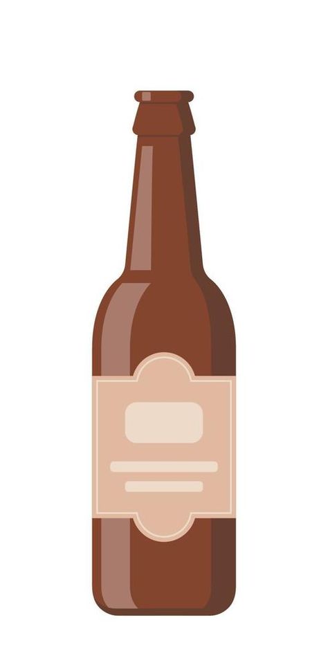 Brown beer bottle on white background. Flat style vector illustration. Bottle Illustration Design, Beer Bottle Illustration, Beer Bottle Drawing, Beer Drawing, Illustrator Ideas, Bottle Vector, Bottle Illustration, Beer Illustration, Food Illustration Design