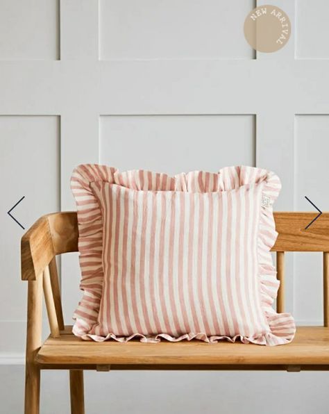 Ruffle Cushion, Vintage Inspired Bedroom, Rustic Tableware, Scandi Furniture, Country Cottage Decor, Cherry Candy, Pink Cushions, Beautiful Sofas, Statement Lighting