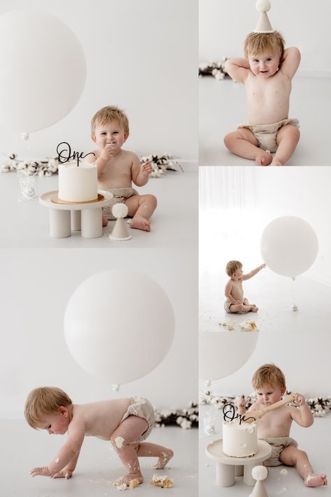 A one year old celebrating their birthday by having a cake smash One Year Old Birthday Ideas, Cake Smash Photo Ideas, Simple Cake Smash, 1st Birthday Ideas, Cake Smash Cake, One Year Old Birthday, Baby Birthday Photoshoot, Baby First Birthday Cake, Boy Photo Shoot