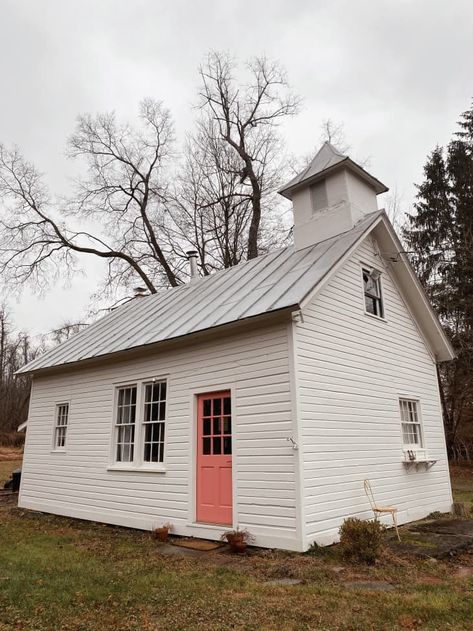 Cute Cozy Home, One Room Schoolhouse, 1800s Home, Head Teacher, Loft Stairs, Upstairs Loft, Old School House, Cottage Inspiration, Bird Houses Painted