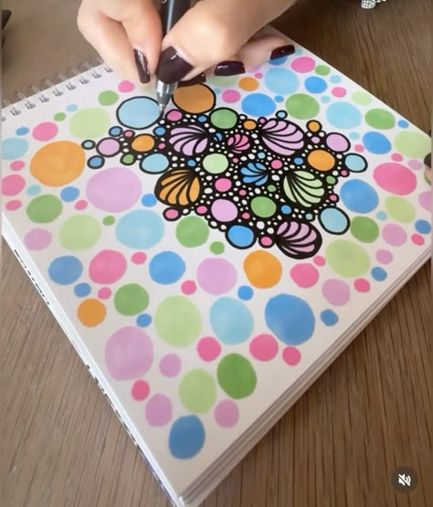 Drawing Ideas Easy Doodles Art Journals Zentangle Patterns, Zen Doodle Art Zentangle Patterns, Pen Dot Drawing, Abstract Marker Art, Dot Marker Art, Dot Markers Art, Watercolor And Sharpie, Marker Doodles, Zen Doodle Patterns