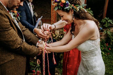 Hand Fastening Ceremony, Weddings Under 5000, Handfasting Wedding, Hand Fasting, Handfasting Cords, Pagan Wedding, Happy Bride, Religious Wedding, Weddings By Color