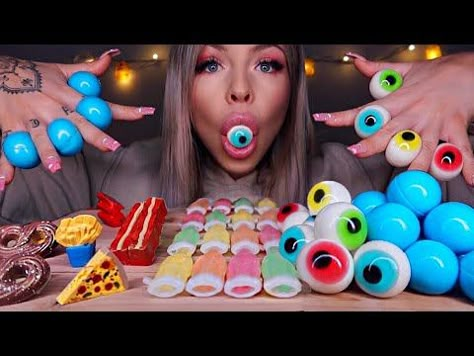 ASMR PLANET GUMMI JELLY, NIK-L-NIPS WAX BOTTLES CANDY, EYEBALLS JELLY, CHOCOLATE BACON MUKBANG ASMR - YouTube Scorpion Lollipop, Edible Rocks, Hunnibee Asmr, Emoji Birthday Cake, Wax Candy, Home Made Candy, Jelly Chocolate, Dog Treats Homemade Easy, Candy Videos