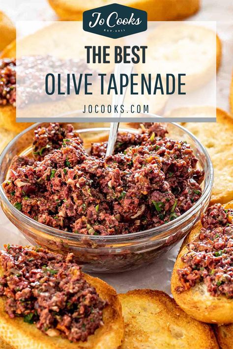 Olive Tepanade Recipe, Olive Tapenade Recipe, Recipes Dips, Tapenade Olive, Tapenade Recipe, Tomato Salsa Recipe, Jo Cooks, Appetizer Sandwiches, Olive Recipes