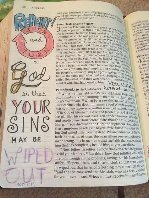 Acts 3 Bible Journaling, Acts 4 Bible Journaling, Acts Bible Journaling, Acts Bible, Bible Quilt, Acts 3 19, Acts 3, Bible Journaling Ideas Drawings, Bible Doodling