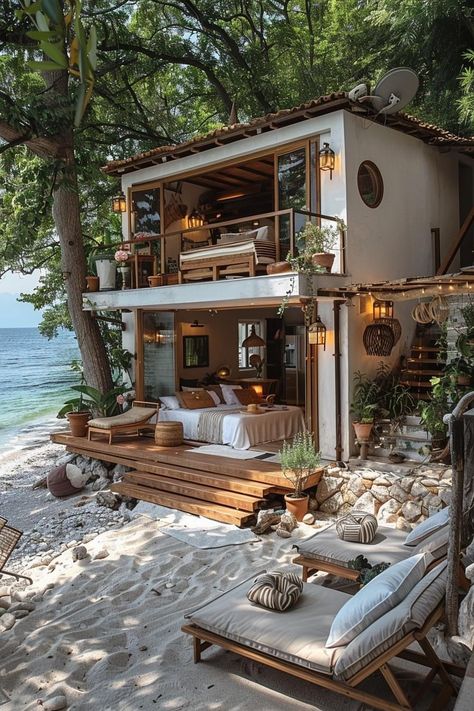 Beach House Puerto Rico, Puerto Rico Homes, Goals 2025, Lakefront Cabin, Tiny Beach House, Tropical House Design, Tiny House Inspiration, Dream Beach Houses, Climbing Gear