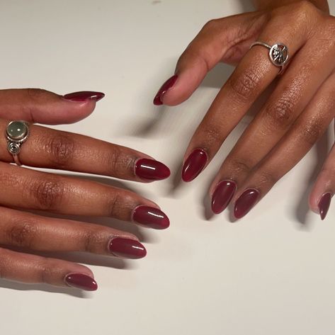 burgundy gel x set for bestie 🥀❤️ details: short almond - - - #gelnails #pressonnails #pressonsforsale #gelxnails #gelx #nailstagram #custompressonnails #nails #nailsofinstagram #nailsnailsnails #apresgelx #smallbusiness #nailart #nailartist #nailaddict #nails💅#pressonnailset #explore #explorepage #explorepage✨#fallnails🍁🍂 #fallnails #birthdaynails #backtoschoolnails #mississauganails #hamiltonnails #bramptonnails #bramptonnailtech #torontonails #pressedxpainted Burgundy Nails Almond, For Bestie, Gel X Set, Hamilton Nails, Back To School Nails, Short Almond, Burgundy Nails, Nails Almond, Birthday Nails