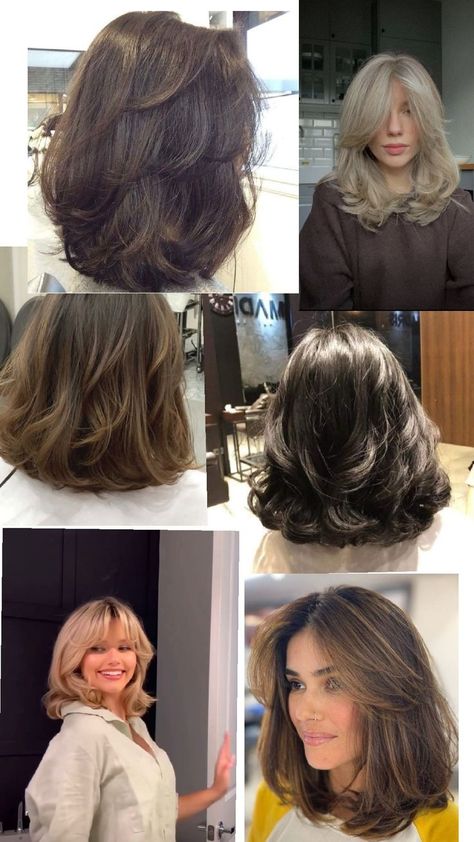 90s layered bob with curtain bangs Layered Bob With Curtain Bangs, 90s Layered Bob, Long Hair Balayage, Fancy Updo, Long Hair Color Ideas, Bob With Curtain Bangs, Soft Balayage, Layered Hair With Bangs, Different Hair Colors