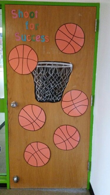 Sports Themed Door - Classroom Decor Basketball Classroom Door, Sports Door Decorations Classroom, Door Classroom, Bulletin Boards Theme, Sports Theme Classroom, Sports Classroom, Vbs Decorations, Sport Decor, Sport Theme