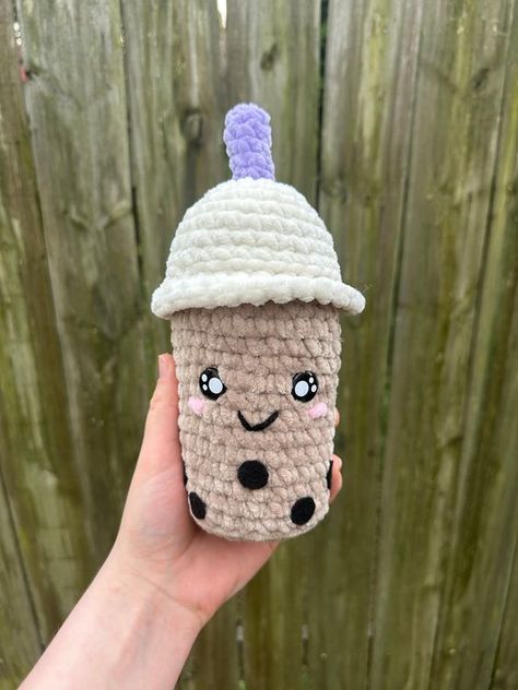 Crochet Boba Bubble Tea Plush Amigurumi - Handmade Crochet Crochet toys patterns free amigurumi #crochettoyspatternsfreeamigurumi #crochet #crochettoy #crochetpattern #crochetpatterns 1.789 Crochet Bubble Tea, Toys Quotes, Lion Crochet, Boba Bubble Tea, Crochet Cat Toys, Lion Toys, Cow Toys, Crochet Toys Free Patterns, Giraffe Toy