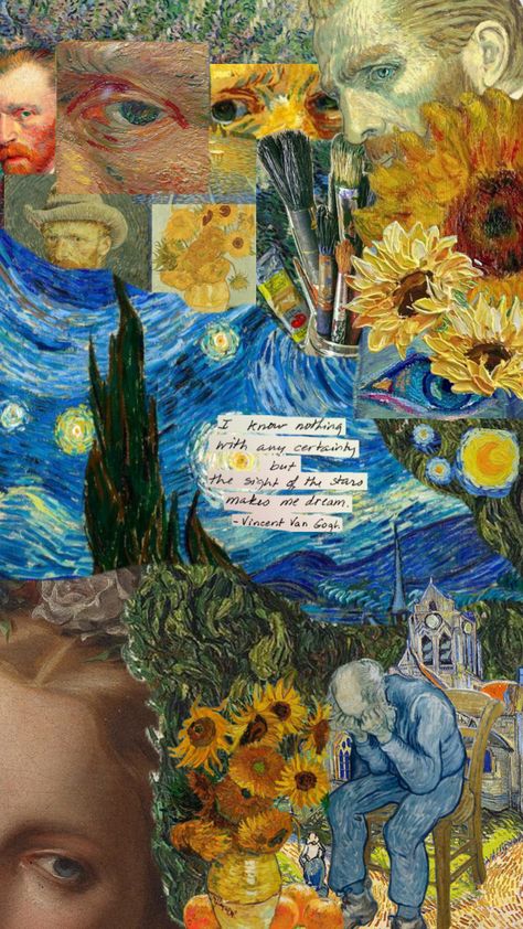 Vincent Van Gogh #art #vibes Van Gogh Aesthetic, فنسنت فان جوخ, Van Gogh Wallpaper, Vincent Van Gogh Art, Arte Van Gogh, The Moon Is Beautiful, Van Gogh Paintings, Van Gogh Art, Collage Background