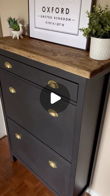 533K views · 15K likes | DIY - IKEA Hack on Instagram: "@do.it.yourself.mum recently shared her amazing IKEA shoe cabinet makeover, which is a great example of how a few simple techniques can transform an old piece of furniture into something stylish and modern. 🖤    👉 For more ideas and inspiration be sure to check out the @do.it.yourself.mum page.  . . . #diy #diyhomedecor #dıy #diyideas #diycrafts #ikea #ikeahack #ikeahacks #ikeadiy #home #homedecor #decoration #deco #doityourself #selfmade #homeinspo #inspo #inspiration #house #newhome #decohome #homesweethome #homedesign #decoaddict #decoracao #newhome #newhouse #diyprojects #diyhome #shoes ##ikeashoecabinet" Idanäs Cabinet Hack, Brusali Ikea Hack Shoe Storage, Ikea Shoe Rack Hack, Shoe Cabinet Makeover, Ikea Hemnes Shoe Cabinet Hack, Shoe Cabinet Diy, Hemnes Shoe Cabinet Hack, Diy Shoe Cabinet, Ikea Shoe Cabinet Hack