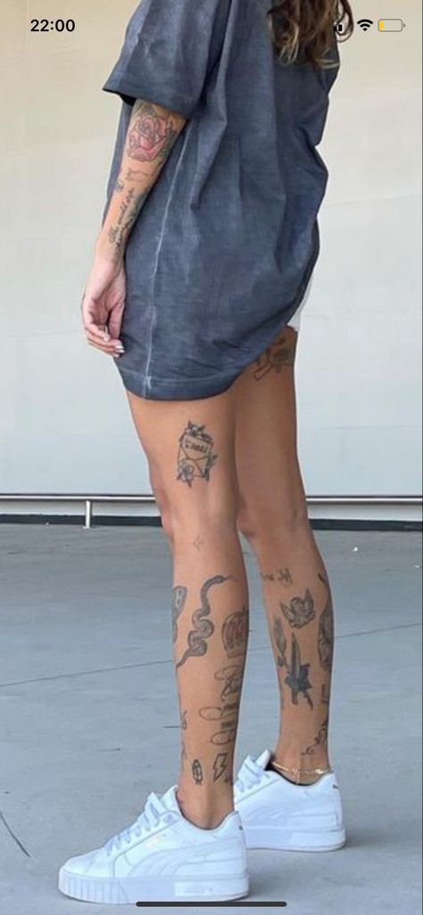 Hippe Piercings, Men’s Leg Tattoo, Over Knee Tattoo Men, Above The Knee Tattoo Men, Mens Leg Tattoo, Tattoo Aesthetics, Leg Tats, Tattoos Inspo, Leg Tattoos Women