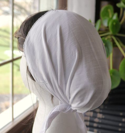 Hair Veiling Pagan, Christian Viel, Catholic Head Covering, Orthodox Head Covering, Christian Head Covering Style, Christian Veiling Styles, Head Covering Pattern, Pagan Veiling Styles, Veiling Styles