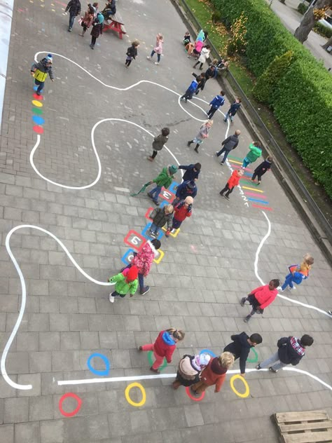 Sensory Pathways, Playground Activities, Fairy Garden Birthday Party, Esl Games, Sport School, Physical Activities For Kids, School Murals, Spring Semester, Alphabet Activities Preschool