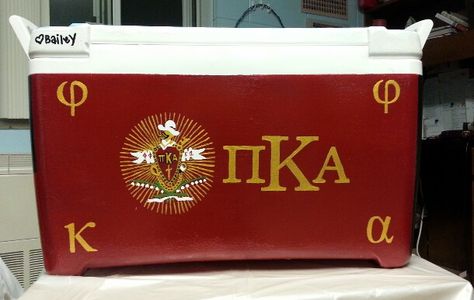 Pi Kappa Alpha frat cooler #Pike #Flag #crest Pi Kappa Alpha Cooler, Pike Cooler Ideas Fraternity, Pike Cooler, Pike Frat Cooler, Nola Cooler, Phi Theta Kappa, Pi Kappa Alpha, Formal Cooler Ideas, Coolest Cooler