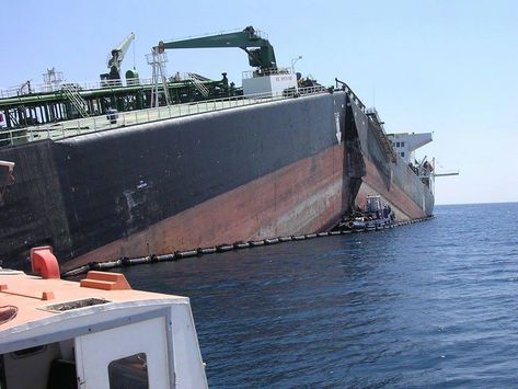 A lot of marine accidents involving failure of the ship hull structures occurs because of a crack in the midship region or a total split-off of the hull girder. This article gives an insight into the causes that lead to the failure of the ship's hull girder from a longitudinal strength point of view. Sunken Boats, Ship Wrecks, Ship Breaking, Marine Engineering, Abandoned Ships, Oil Tanker, Tug Boats, Cargo Shipping, Shipwreck