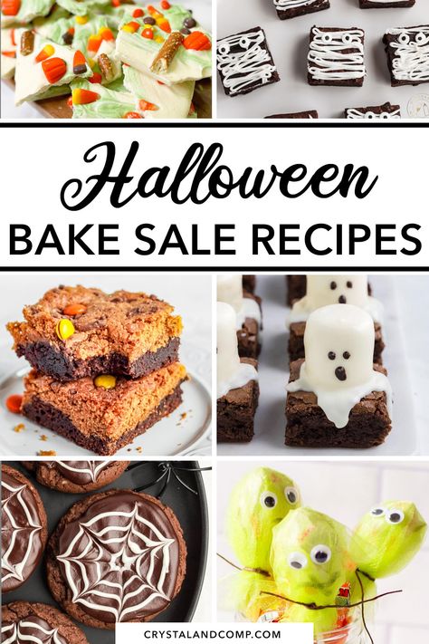 Looking for easy recipes for your Halloween bake sale? Check out these delicious and creepy treats you can whip up in no time! From adorable bat cupcakes to peanut butter cup spider cookies, these recipes are sure to impress. Grab your apron and get ready to create some spooktacular goodies that will have everyone coming back for more. Get inspired and let's get baking! Easy Fall Bake Sale Recipes, Fun Bake Sale Treats, Halloween Treats For Bake Sale, Halloween Bakesale, Cute Bake Sale Packaging, Easy Bakesale Treats Bake Sale, Best Bake Sale Recipes, Halloween Bake Sale Ideas Fundraiser, Bake Sale Treats Fundraiser Easy