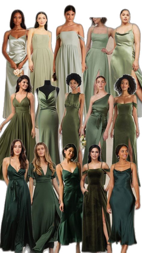 Forest Green Bridesmaid, Maid Of Honor And Bridesmaid, Bridesmaid Dresses 2023, Emerald Green Outfit, Forest Green Bridesmaid Dresses, Maid Of Honor Dresses, Green Wedding Dresses, Bridesmaid Dresses Boho, Fall Bridesmaid Dresses