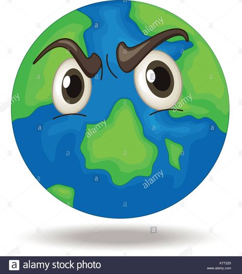 Illustration of an angry Earth Stock Vector Earth Emoji, Photo Illustration, Stock Vector, Vector Images, Vector Illustration, High Resolution, Resolution, Stock Photos, Illustrations