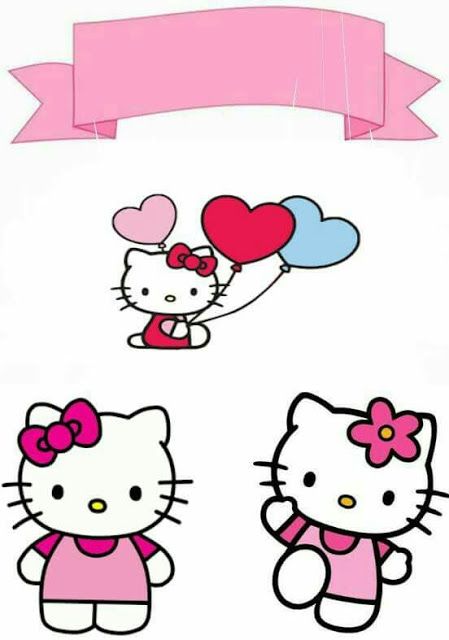 Hello Kitty Free Printable Cake Toppers. Hello Kitty Toppers, Kue Hello Kitty, Hello Kitty Cake Topper, Hello Kitty Birthday Cake, Birthday Banner Template, Hello Kitty Imagenes, Images Hello Kitty, Hello Kitty Printables, Hello Kitty Birthday Party