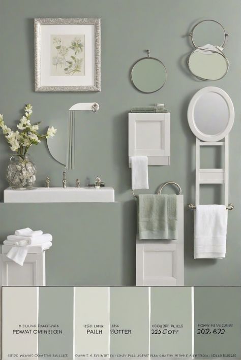 Home interior design, interior bedroom design, kitchen designs, living room interior Green Bathroom Cabinet Colors, Sage Green Paint Bathroom, Sage Green Cabinets Bathroom, Paint For Bathroom Cabinets, Nature Inspired Paint Colors, Pewter Green Sw, Light Green Bathroom, Sage Green Bathroom Ideas, Paint For Bathroom