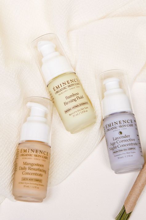 Mixing Eminence Organics Concentrates is a great way to multitask! Bamboo Firming Fluid + Lavender Night Concentrate = advanced age correction. Bamboo Firming Fluid + Mangosteen Daily Resurfacing Concentrate = potent skin refining and firming. Lavender Night Concentrate + Mangosteen Daily Resurfacing Concentrate = treat dehydration & enlarged pores #EminenceOrganics #SkincareTip Eminence Skin Care, Facial Pics, Esthetician Spa, Dream Spa, Facial Room, Dreams Spa, Eminence Organic Skin Care, Bigger Picture, Enlarged Pores