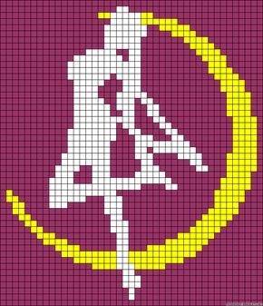 Moon Cross Stitch, Moon Tapestry, Pixel Crochet, Pixel Art Grid, Tapestry Crochet Patterns, Hama Beads Patterns, Trendy Crochet, Beaded Cross Stitch, Anime Pixel Art