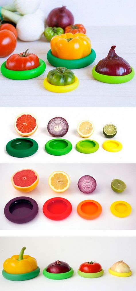 These are GENIUS! Food Huggers wrap half-eaten fruits and veggies with a tight seal to keep them fresh longer! Food Huggers, Real Kitchen, Variety Of Fruits, Food Fresh, Fruits And Veggies, Kitchen Essentials, Dream Kitchen, Fresh Food, The Help