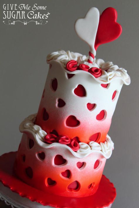 Vampire Valentine, Hearts Cake, Cats Heart, Bling Cakes, Tiered Cake, Valentines Day Cakes, Valentine Cake, Crazy Cakes, Heart Cake