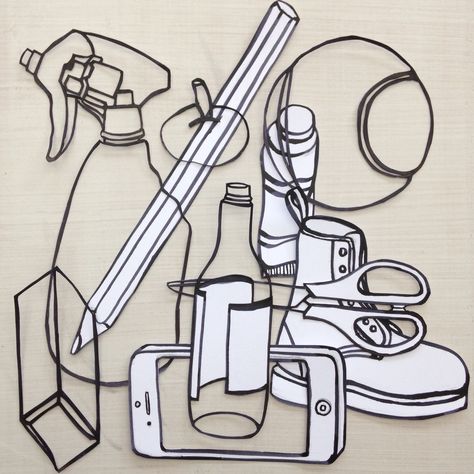 Fine art sculpture workshop Object Gcse Art, Michael Craig Martin Art, Everyday Objects Art Gcse, Line Drawing Objects, Objects Art Gcse, Drawing Lessons High School, Everyday Objects Art, Sculpture Workshop, Michael Craig