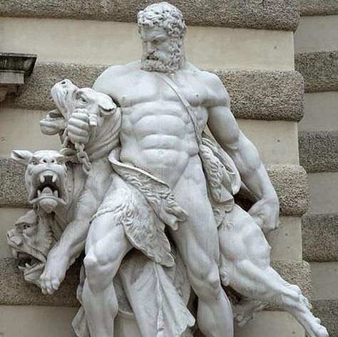 Learn about the history of the Italian Cane Corso. Watch the short video of the leading Cane Corsos in the world. Many of them are found in our dogs pedigrees. Hercules And Cerberus, Greek Mythology Tattoos, Classic Sculpture, Greek Statues, Mythology Tattoos, Greek And Roman Mythology, Greek Sculpture, Greek Art, Cane Corso