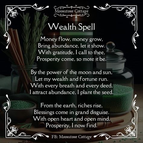 Spells  - Wealth Wealth Spells Witchcraft, New Year Prosperity Spell, Prosperity Spell Chant, Luck Spells That Work, Luck And Abundance Spell, Abundance And Prosperity Spells, Money Oil Recipe Witchcraft, Sunday Spells, Prosperity Rune