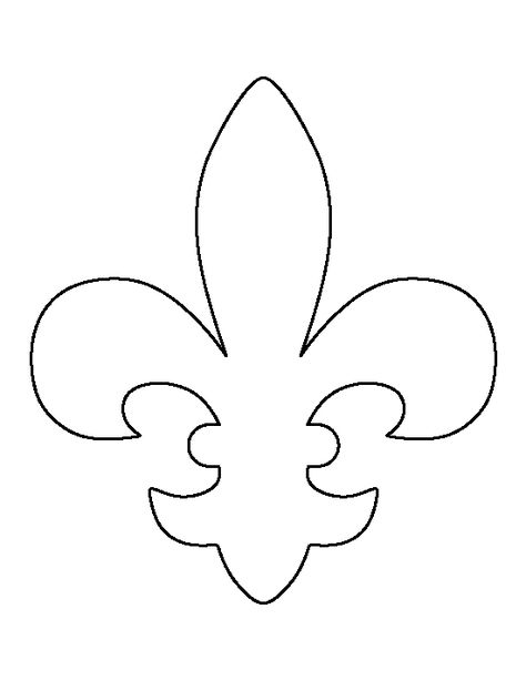 Fleur de lis pattern. Use the printable outline for crafts, creating stencils, scrapbooking, and more. Free PDF template to download and print at http://patternuniverse.com/download/fleur-de-lis-pattern/ Printable Outline, Printable Stencils, Outline Pattern, Knight Party, Medieval Party, City Tattoo, Pattern Printable, River City, Stencil Patterns