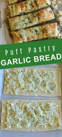 Puff Pastry Italian Appetizers, Puff Pastry Streusel, Italian Meal Sides, Recipes With Puff Pastry Dinner, Meals With Puff Pastry, Garlic Bread Puff Pastry, Puff Pastry Cheese Rolls, Puff Pastry Sides, Breakfast Ideas Using Puff Pastry