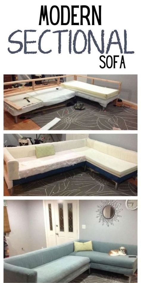 Homemade Couch, Diy Furniture Sofa, Homemade Sofa, Build Your Own Sofa, Built In Couch, Diy Daybed, Modern Sectional Sofa, Diy Terrarium, My Needs