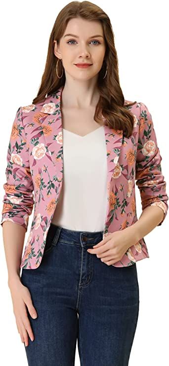 Floral Jacket Outfit, Formal Blazer Outfits, Floral Blazer Outfit, Business Casual Suit, Work Outfit Office, Business Casual Blazer, Formal Blazer, Blazer Outfits For Women, Jacket Collection