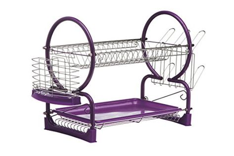 Purple Kitchen Accessories, Spring Dishes, Sink Dish Rack, Purple Kitchen, Utensil Storage, Sink Drainer, Dish Drainers, Tidy Kitchen, Storage Canisters