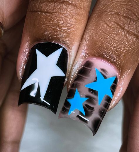 Mixed set 😍 ✨ . . . . . #gelxnails #apresgelx #orlando #mixedset #shortnails #naildesigns #nails2inspire #blacknails #3dnailart #silvernails #auranails #airbrushart #airbrushnails #florida #floridagirl #floridanails #orlandonails #fashion ##trending #viral #beginnernailtech #lashes #orlandohairstylist #orlandonailtech #instafashion ##smallbusiness #explorepage #exploremore #explorepage✨ Florida Nails, Airbrush Nails, Florida Girl, Airbrush Art, Silver Nails, 3d Nail Art, Black Nails, Nail Tech, Short Nails