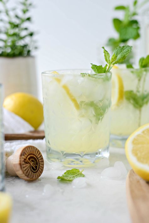 Lemon Gin Cocktail, Gin Tonic Recetas, Gin Fizz Recipe, Easy Drinks To Make, Spicy Cocktail, Mint Simple Syrup, Gin Cocktail, Gin Fizz, Vodka Drinks