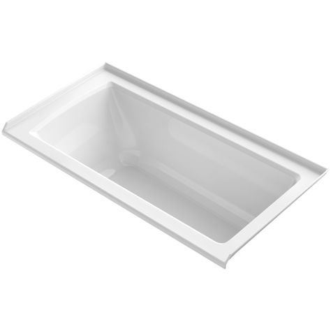 Kohler KBF-1946-R-0 White Archer 60" ExoCrylic Soaking Bathtub for Drop In Installations with Right Hand Drain Master Bath Update, Reglaze Bathtub, New House Bathroom, Craftsman Furniture, Tub Doors, Bathroom Decorating Ideas, Acrylic Bathtub, Soaking Bathtubs, Bathroom Decorating