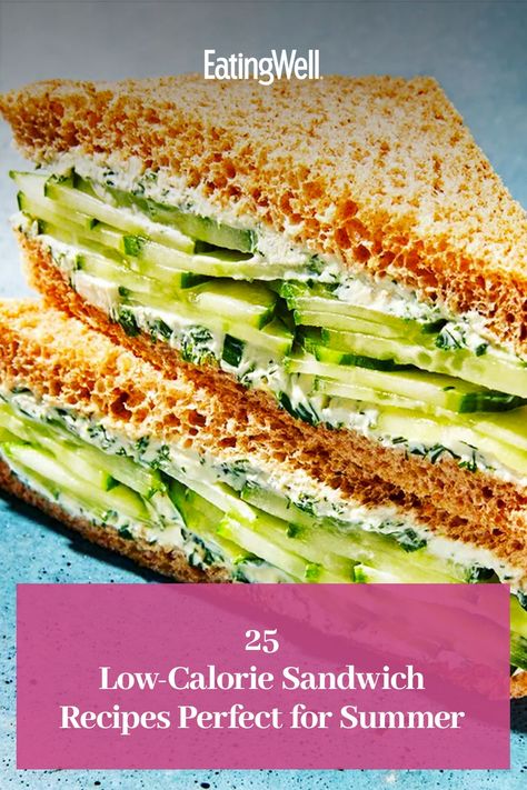 Low Calorie Cucumber Sandwiches, Eating Well Cucumber Sandwich, Low Calorie Vegetarian Sandwich, Veg Sandwich Ideas, Low Calorie Turkey Sandwich, Turkey Cucumber Sandwich, Healthy Hot Sandwiches, Sandwich Recipes For Pregnant Women, Panera Mediterranean Veggie Sandwich