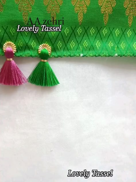 Saree Latkan, Saree Kuch, Saree Kuchulu, Tassels Fashion Clothing, Saree Kuchu New Designs, Latest Blouse Neck Designs, Tassels Designs, Saree Pallu, Basic Hand Embroidery